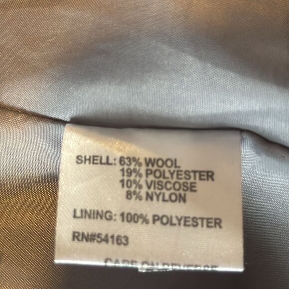 CALVIN KLEIN Wom. oversized Med-Lrg  Charcoal double breasted Wool Blend Peacoat - Picture 10 of 11